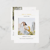 卒業発表はがきのミニマル 箔シーズンポストカード (正面/裏面)