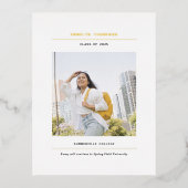 卒業発表はがきのミニマル 箔シーズンポストカード (正面)