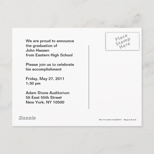 卒業発表はがきスクールバス1 案内ポストカード (裏面)