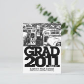 卒業発表はがきスクールバス1 案内ポストカード (スタンド正面)