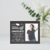 卒業発表はがき脱帽 ポストカード (スタンド正面)