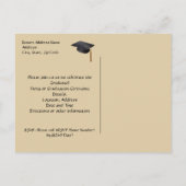 卒業発表はがき、黒と金ゴールド インビテーションポストカード (裏面)