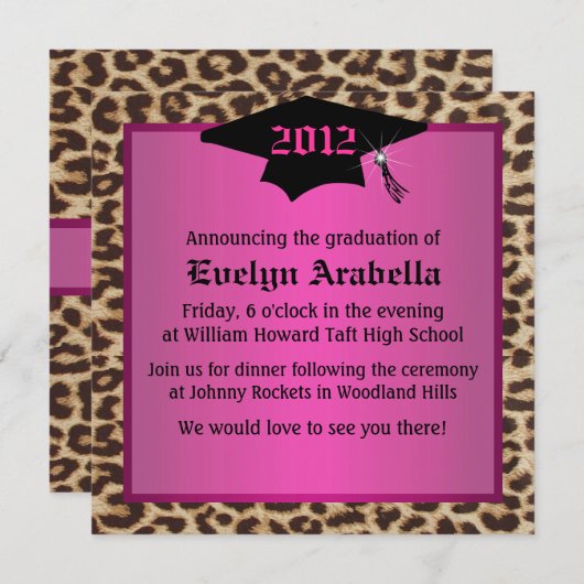 卒業発表を受ける 招待状 (正面/裏面)