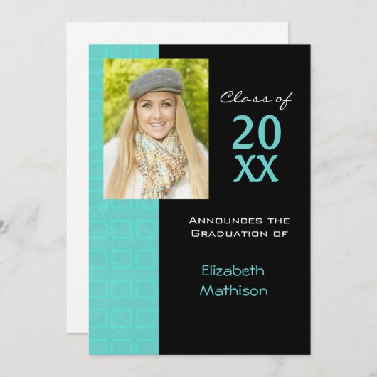 卒業発表アクアフォト招待状 招待状 (正面/裏面)