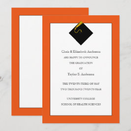 卒業発表オレンジ 招待状