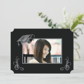 卒業発表カスタムの写真と名前 招待状 (スタンド正面)