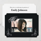 卒業発表カスタムの写真と名前 招待状 (正面/裏面)