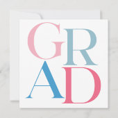 卒業発表カスタム写真タイポグラフィ 招待状 (裏面)