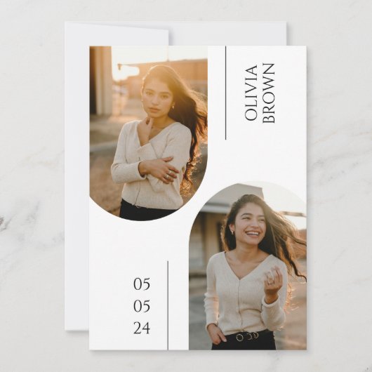 卒業発表カード卒業パーティー 招待状 (正面)