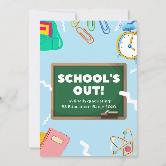 卒業発表カード編集可能 案内状 (正面)