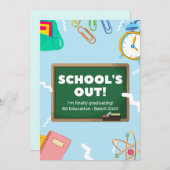 卒業発表カード編集可能 案内状 (正面/裏面)