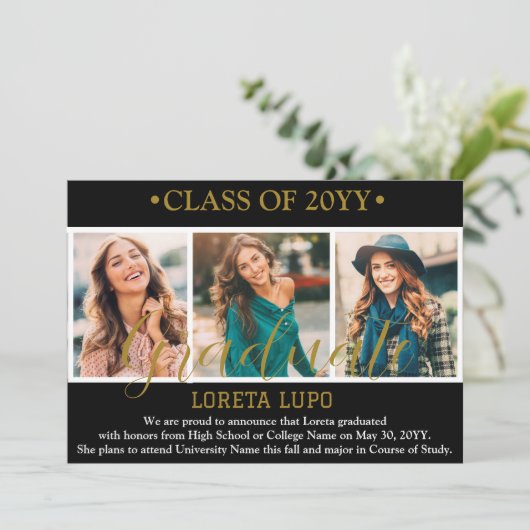 卒業発表カード 案内状 (スタンド正面)