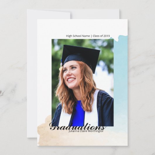 卒業発表カード 案内状 (正面)