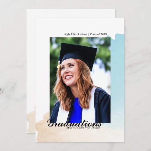 卒業発表カード 案内状 (正面/裏面)