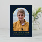 卒業発表グラッドフォトカード 箔招待状 (立ち正面)