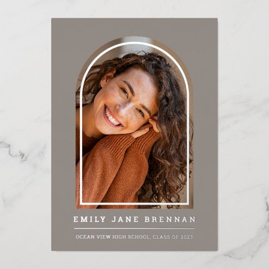 卒業発表グラッドフォトカード 箔招待状 (正面)