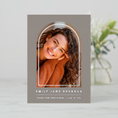 卒業発表グラッドフォトカード 箔招待状 (立ち正面)