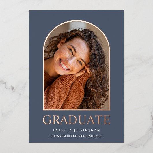 卒業発表グラッドフォトカード 箔招待状 (正面)