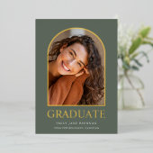 卒業発表グラッドフォトカード 箔招待状 (立ち正面)