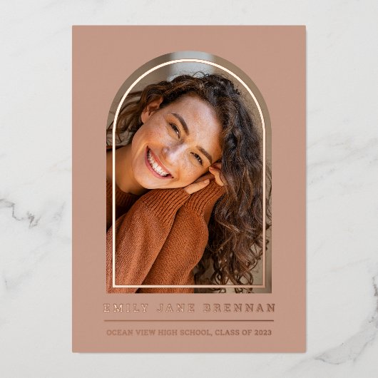 卒業発表グラッドフォトカード 箔招待状 (正面)