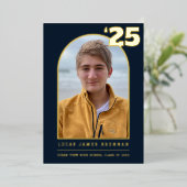 卒業発表グラッドフォトカード 箔招待状 (立ち正面)