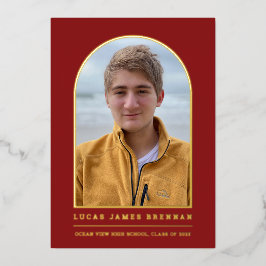 卒業発表グラッドフォトカード 箔招待状