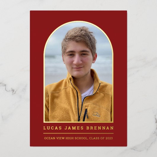 卒業発表グラッドフォトカード 箔招待状 (正面)