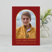 卒業発表グラッドフォトカード 箔招待状 (立ち正面)