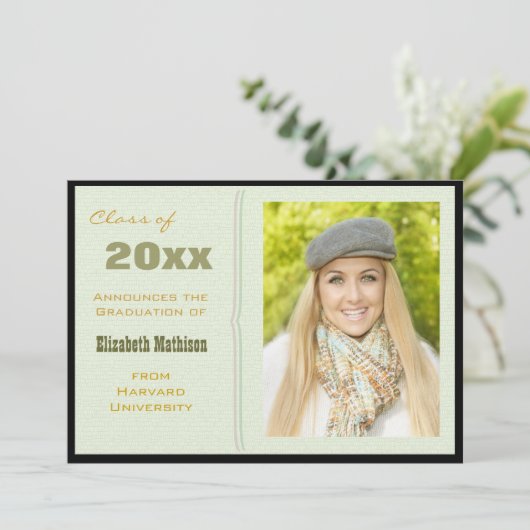 卒業発表グリーンフォト招待状 招待状 (スタンド正面)
