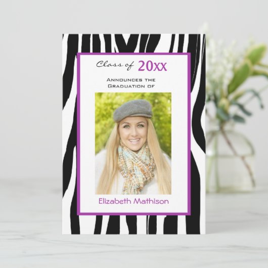 卒業発表ゼブラフォト招待状 招待状 (スタンド正面)