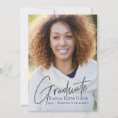 卒業発表トレンディー ガーリーエレガント 案内状 (正面)