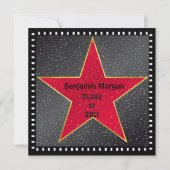 卒業発表ハリウッドのスターレッド 招待状 (裏面)