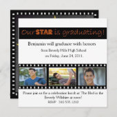 卒業発表ハリウッドスターオレンジ 招待状 (正面/裏面)