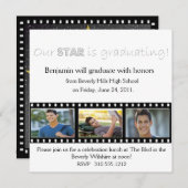 卒業発表ハリウッドスターシルバー 招待状 (正面/裏面)