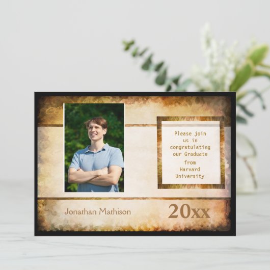 卒業発表パーチメント写真招待状 招待状 (スタンド正面)