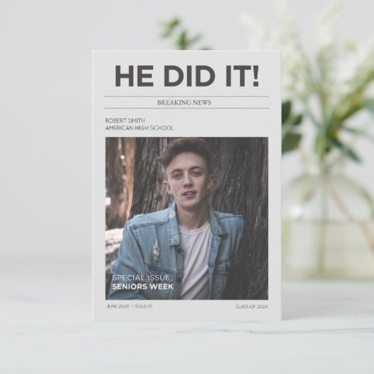 卒業発表パーティの招待状 招待状 (スタンド正面)