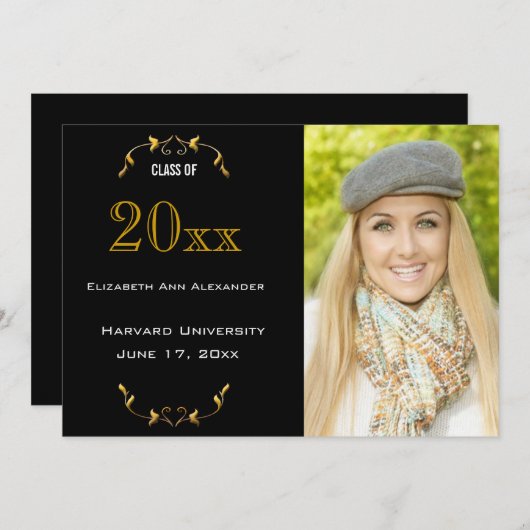 卒業発表パーティの招待状 招待状 (正面/裏面)