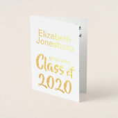 卒業発表パーティー写真 箔カード (正面)