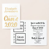 卒業発表パーティー写真 箔カード (ディスプレー)