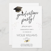 卒業発表パーティー招待状シンプル、 招待状 (正面/裏面)