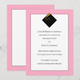 卒業発表ピンク 招待状
