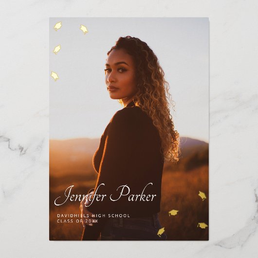 卒業発表フォイルカード 箔招待状 (正面)