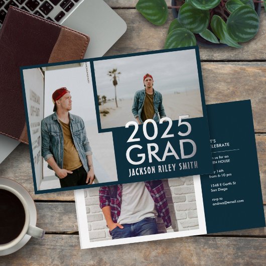 卒業発表フォイル実在ヘッドライン 箔招待状