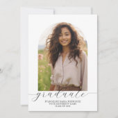 卒業発表フォトアーチ – 白 招待状 (正面)