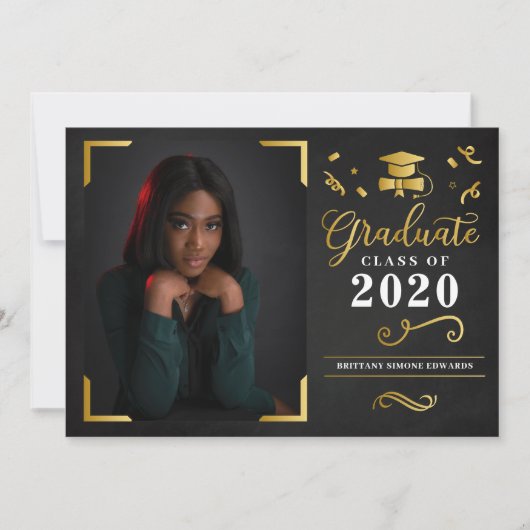 卒業発表フォトカード招待状 招待状 (正面)