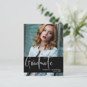 卒業発表フォトスクリプトモダンシンプル ポストカード (スタンド正面)