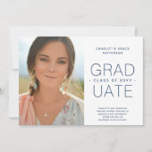 卒業発表フォトミニマルシンプルリスト 案内状 (正面)