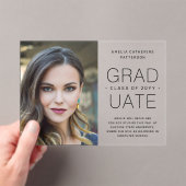卒業発表フォトミニマルモダンリスト アクリル招待状 (インサイチュ (ポータブル))