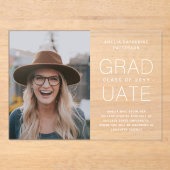 卒業発表フォトミニマルモダンリスト アクリル招待状 (正面)