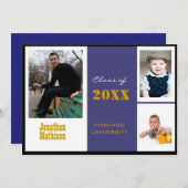 卒業発表ブルーフォト招待状 招待状 (正面/裏面)